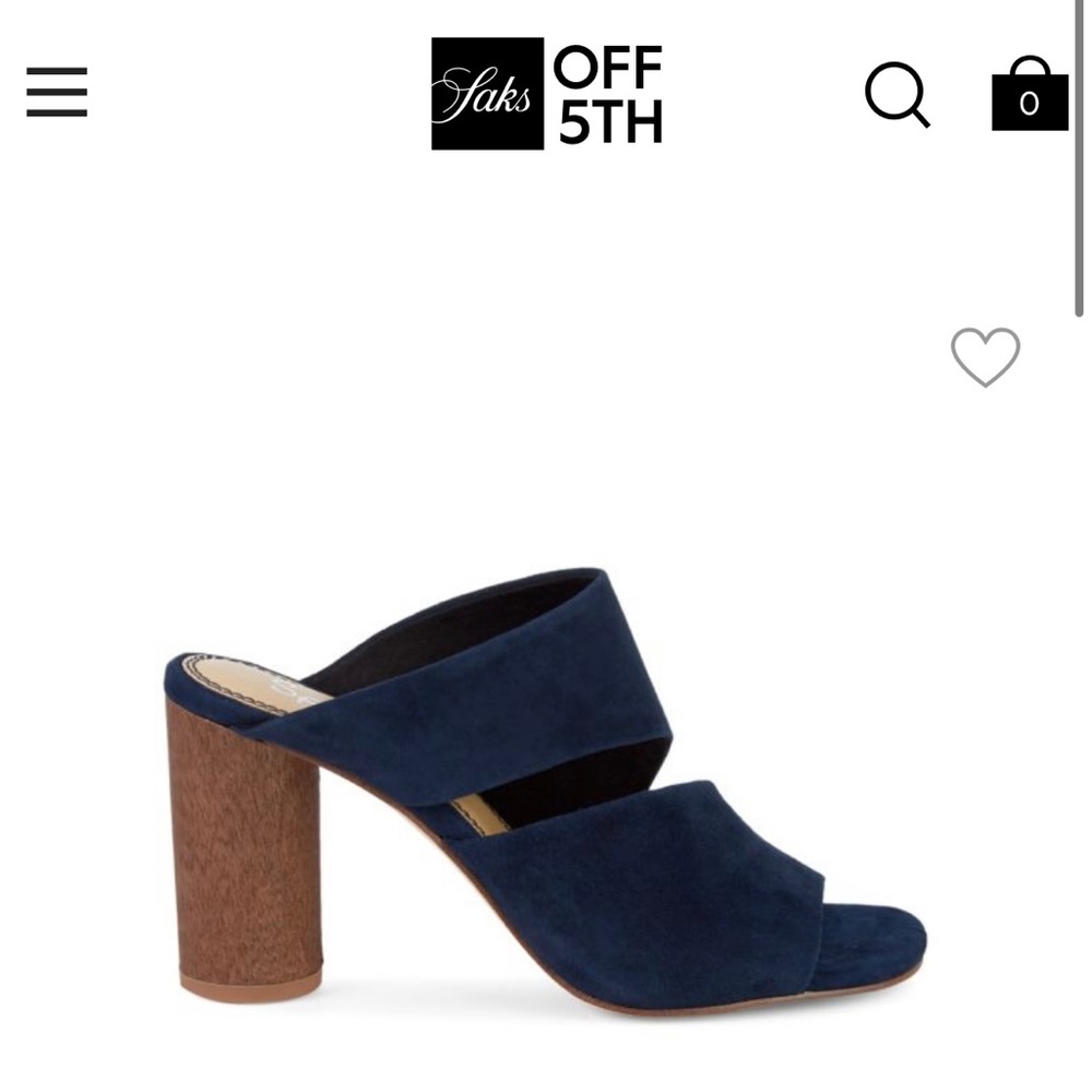 New in original box SPLENDID Mules SERENADE Sandal Navy Suede 4" Heels Size 5.5